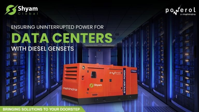 Industrial diesel genset providing uninterrupted power backup for a data center facility.